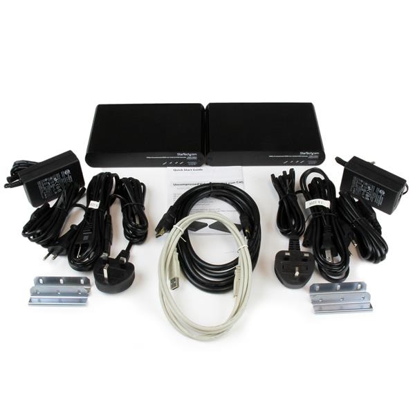 StarTech.com Extender console KVM HDMI Cat 5e/Cat 6 USB - 1080p non compresso, 100 m, 1920 x 1200 Pixel, Nero, Alluminio