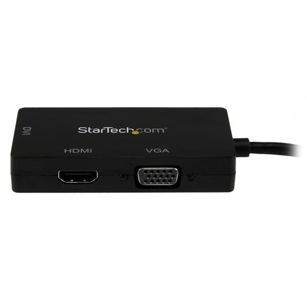 StarTech.com Adattatore Mini DisplayPort da viaggio 3 in 1 - Convertitore Thunderbolt a HDMI/VGA/DVI, supporta risoluzioni fino a 1920x1200/1080p, 0,15 m