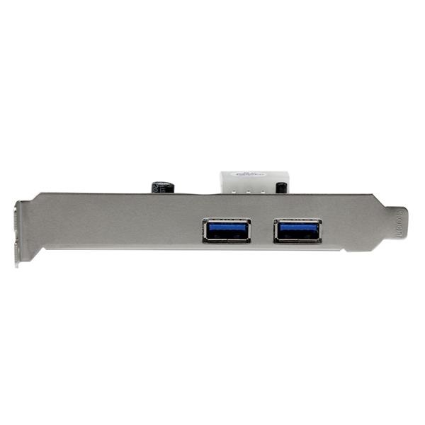 StarTech.com Adattatore scheda SuperSpeed USB 3.0 con 2 porte PCI Express (PCIe) UASP - Alimentazione LP4, USB 3.2 Gen 1, Piena altezza/Basso profilo, PCIe 2.0