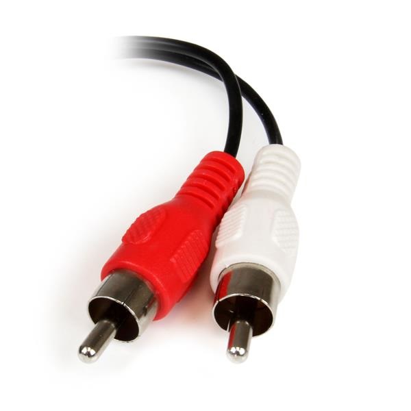 StarTech.com Cavo Adattatore Audio Stereo 3.5mm Maschio a 2 RCA Femmina - Lunghezza 15cm, Design Compatto e Affidabile
