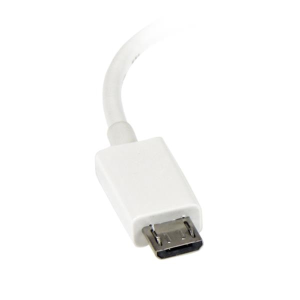 StarTech.com Cavo Adattatore Micro USB a USB Femmina OTG 12cm M/F - Bianco, USB 2.0, Micro-USB B, USB A