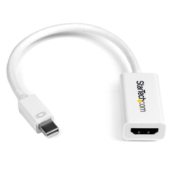StarTech.com Adattatore Attivo Mini DisplayPort a HDMI 4K 30Hz - Convertitore Video mDP 1.2 per Mac/PC - Dongle Bianco per Monitor/TV/Display - Lunghezza 0,15 m