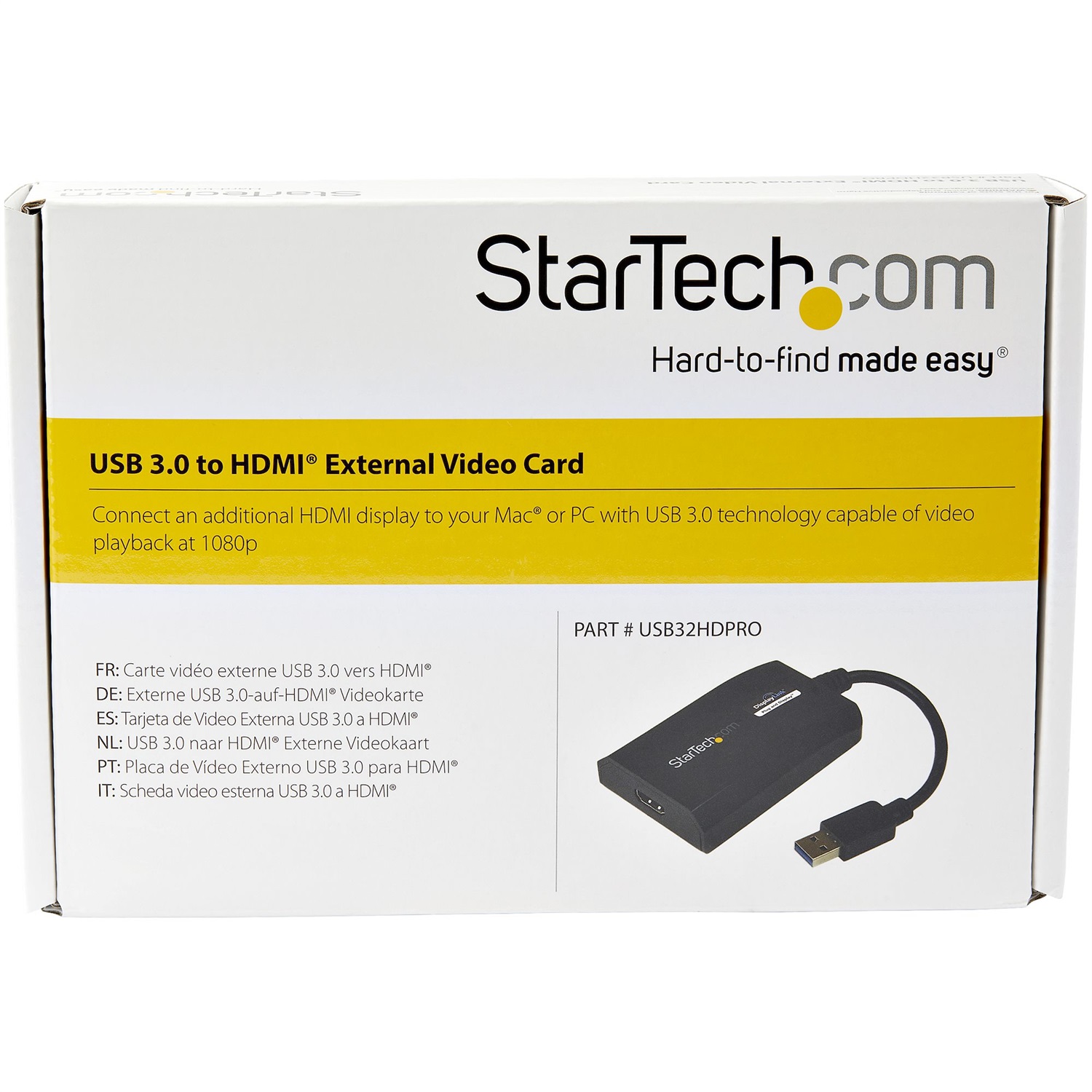 StarTech.com Adattatore da USB 3.0 a HDMI - Certificato DisplayLink - 1080p (1920x1200) - Convertitore da USB Type-A a HDMI per monitor - Scheda video e grafica esterna - Compatibile con Windows e Mac