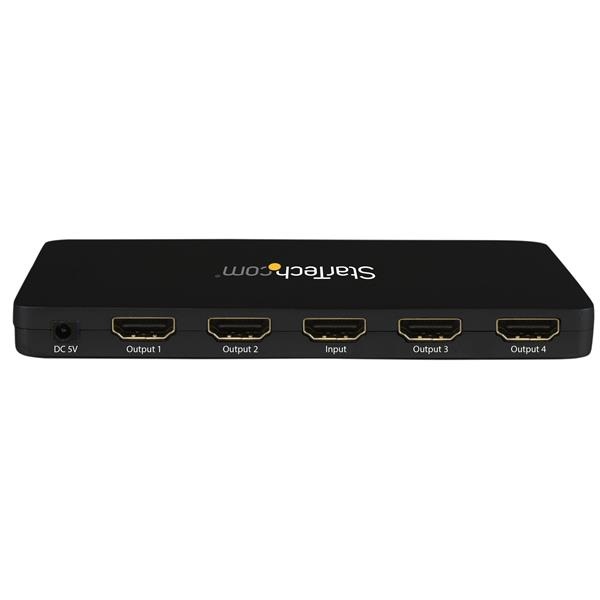 StarTech.com Sdoppiatore Splitter Video HDMI 4K @ 30Hz 1 ingresso 4 uscite 1x4 porte in alluminio, Nero, Modello ST124HD4K