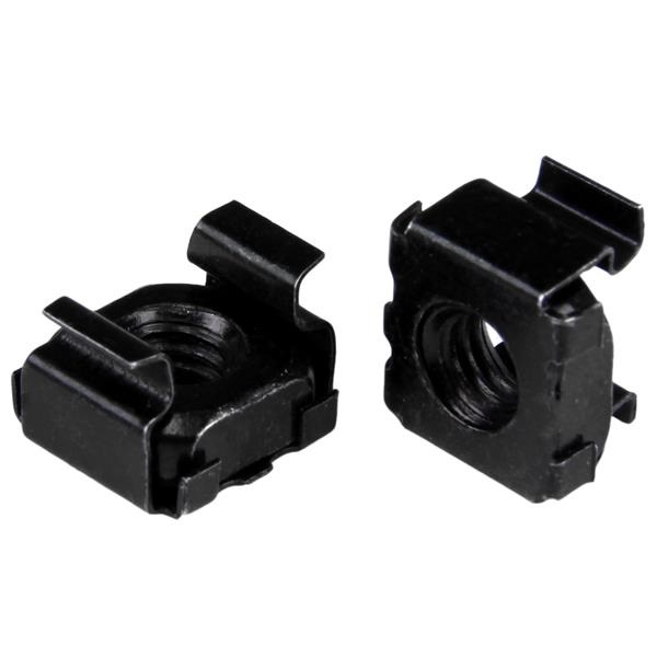 StarTech.com Dado M6 per Server Rack - Confezione da 100 Dadi Ingabbiati in Acciaio Nero