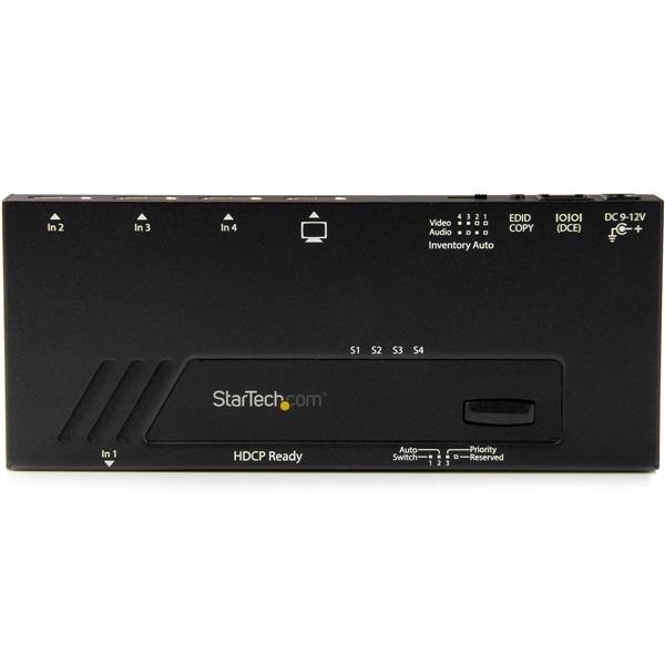 StarTech.com VS421HD4KA Switch Video Automatico HDMI a 4 Porte 4K con Fast Switching - Nero