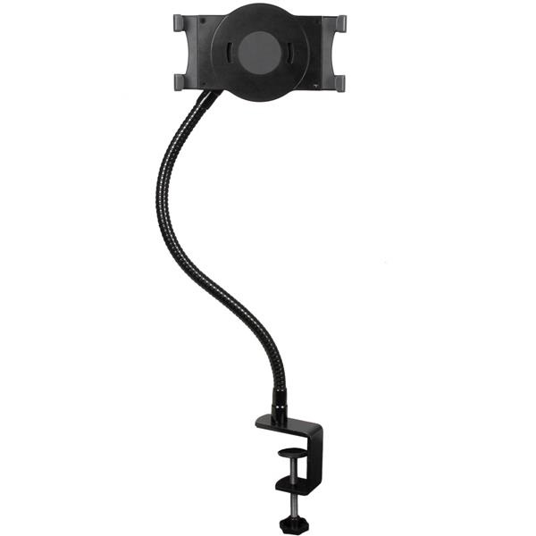 StarTech.com Supporto a collo di cigno per Tablet da 7 a 11 pollici - Braccio Articolabile con Morsetto da Scrivania e Rotazione a 360 gradi - Nero