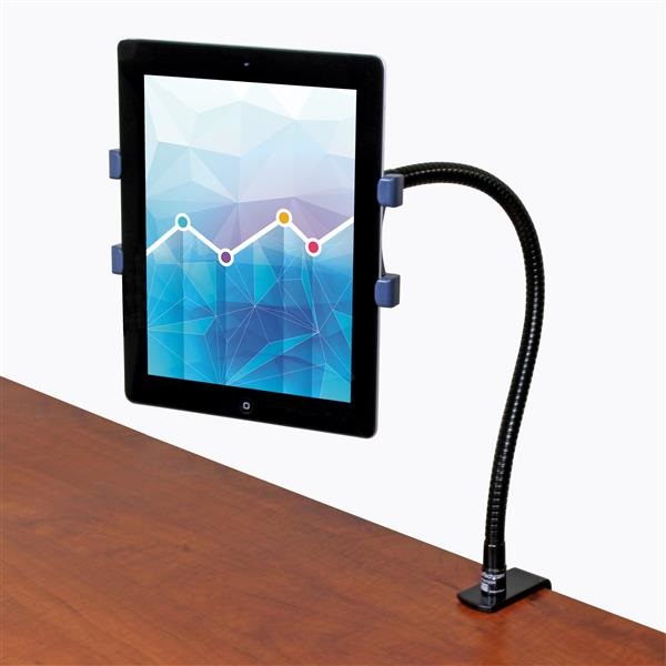 StarTech.com Supporto a collo di cigno per Tablet da 7 a 11 pollici - Braccio Articolabile con Morsetto da Scrivania e Rotazione a 360 gradi - Nero