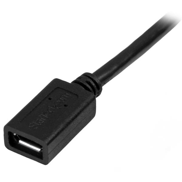 StarTech.com Cavo Prolunga Micro USB Maschio a Femmina - Estensione di 50 cm - Nero - Compatibile con Dispositivi USB OTG