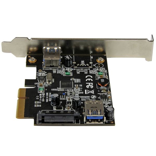 StarTech.com Scheda USB 3.1 a 2-porte (10Gbps) - USB-A, 1x esterna, 1x interna, PCIe, Piena altezza/Basso profilo, Compatibile con USB 3.2 Gen 1 e PCIe 3.0