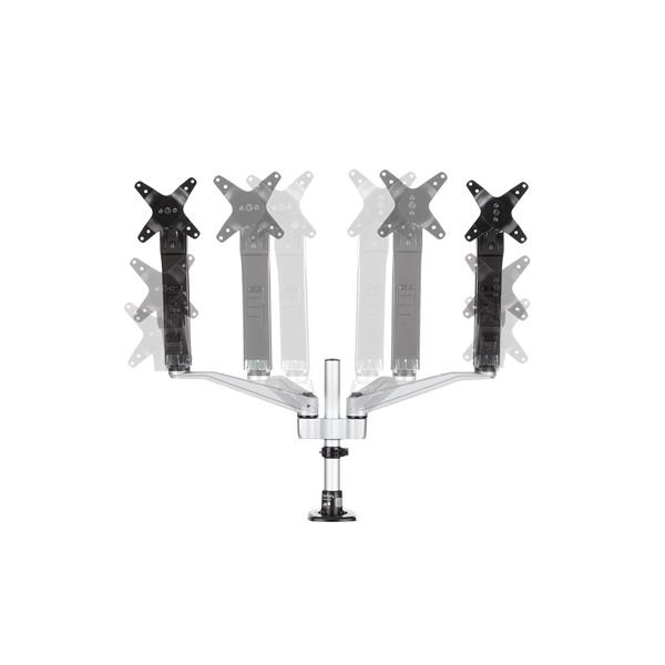 StarTech.com Supporto per Doppio Monitor con Bracci Articolati - Accatastabile - Regolazione di Altezza a Molle - Montaggio Senza Utensili - Fino a 30 Pollici