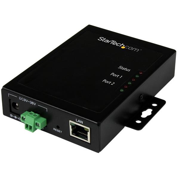 StarTech.com Server per dispositivi Seriali a Ethernet IP 2 porte - RS232 - Montabile in Metallo - 10/100Base-T(X) - Alimentazione AC