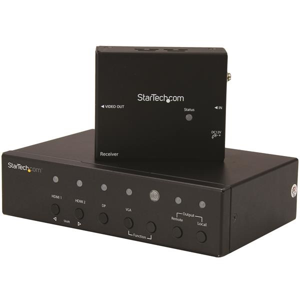 StarTech.com Trasmettitore HDMI, VGA e DP via HDBaseT - Risoluzione 4K, Commutazione Prioritaria Automatica, Distanza fino a 70 m