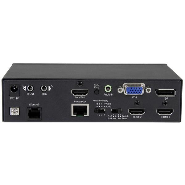 StarTech.com Trasmettitore HDMI, VGA e DP via HDBaseT - Risoluzione 4K, Commutazione Prioritaria Automatica, Distanza fino a 70 m