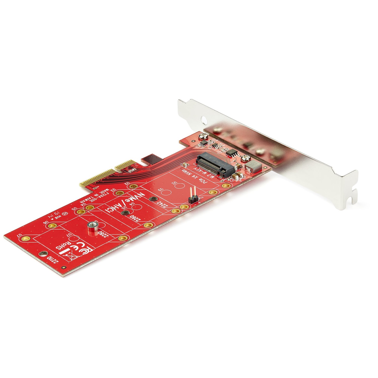 StarTech.com Adattatore SSD PCI Express x4 a M.2 PCIe - Piena altezza/Basso profilo, PCI 3.0, Rosso, 8 Gbit/s, PEX4M2E1