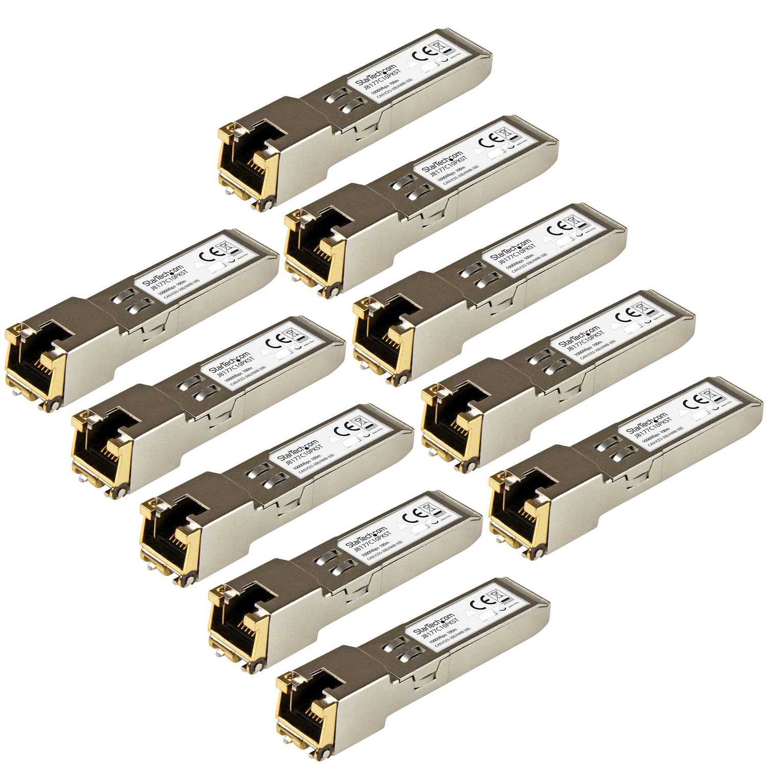 StarTech.com Modulo Ricetrasmettitore SFP Compatibile HP J8177C - 1000BASE-T - Rame - 10 Unità