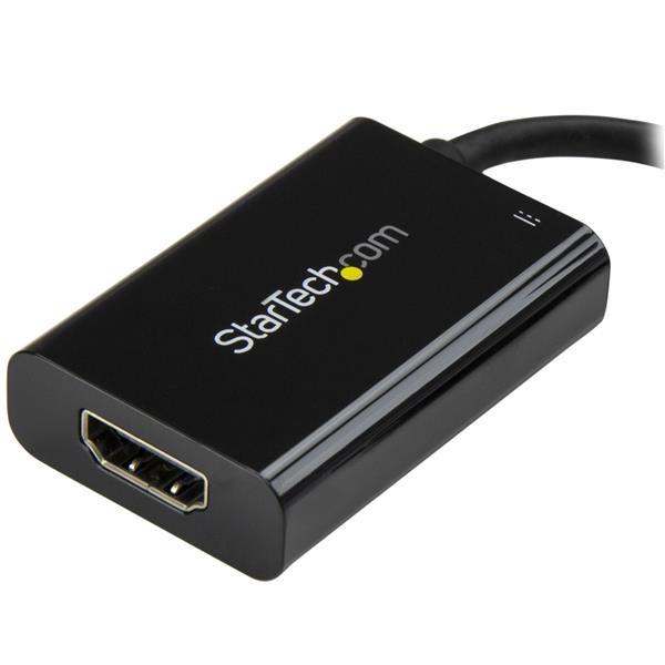 StarTech.com Adattatore video USB-C a HDMI con Power Delivery, UHD 4K 60Hz, Ricarica Pass-Through 60W, Compatibile Thunderbolt 3, Nero