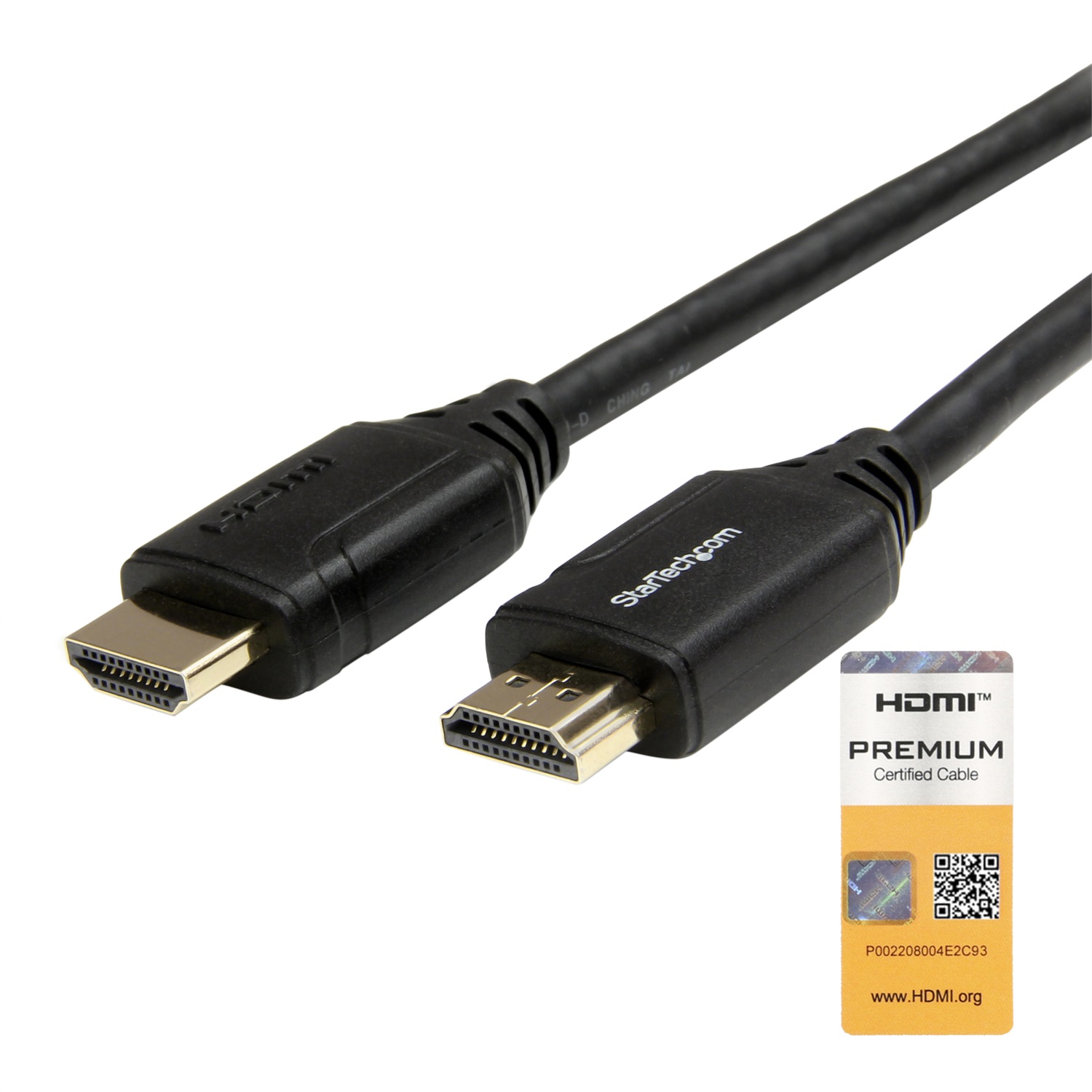 StarTech.com Cavo HDMI 2.0 Premium ad alta velocità con Ethernet - 4K 60Hz - 1m, Certificato Premium, Audio Return Channel (ARC), Nero