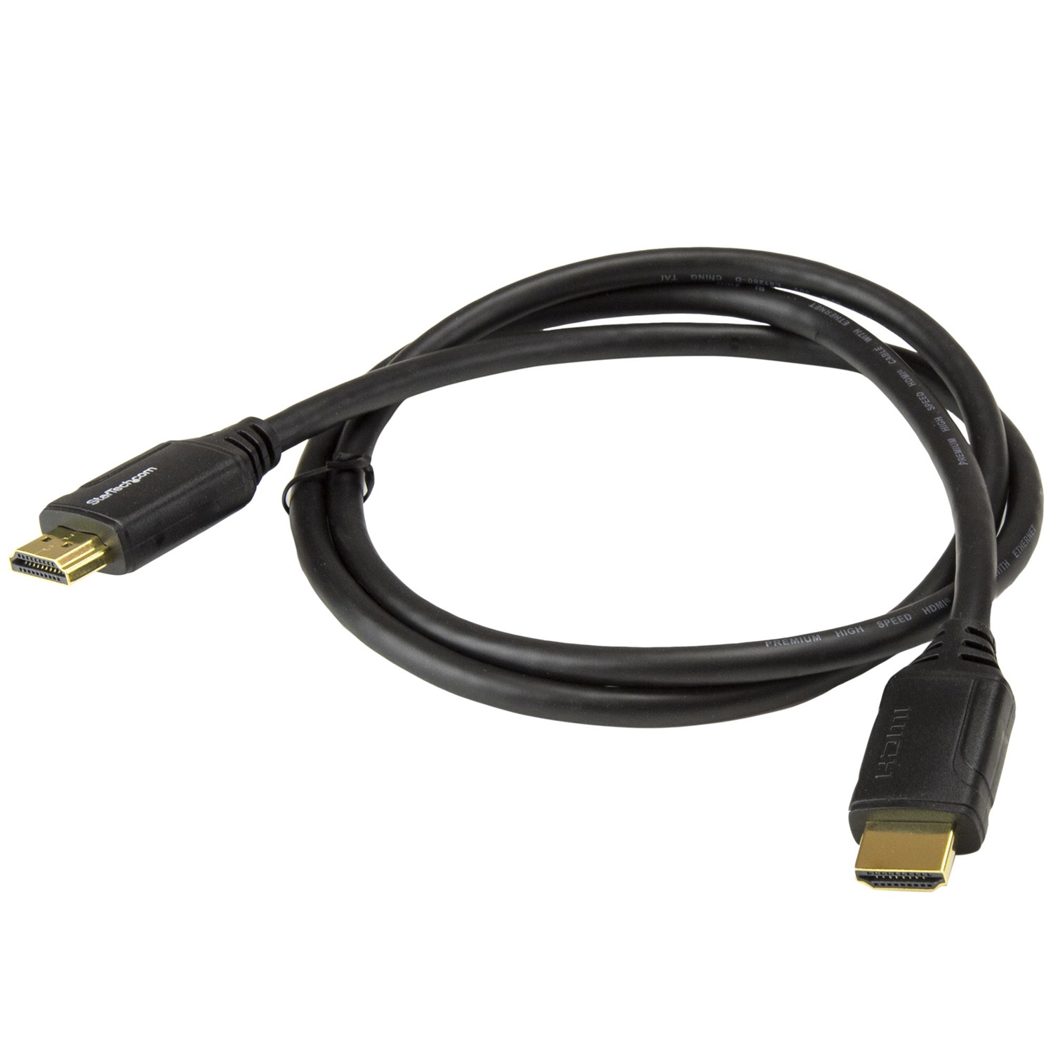 StarTech.com Cavo HDMI 2.0 Premium ad alta velocità con Ethernet - 4K 60Hz - 1m, Certificato Premium, Audio Return Channel (ARC), Nero