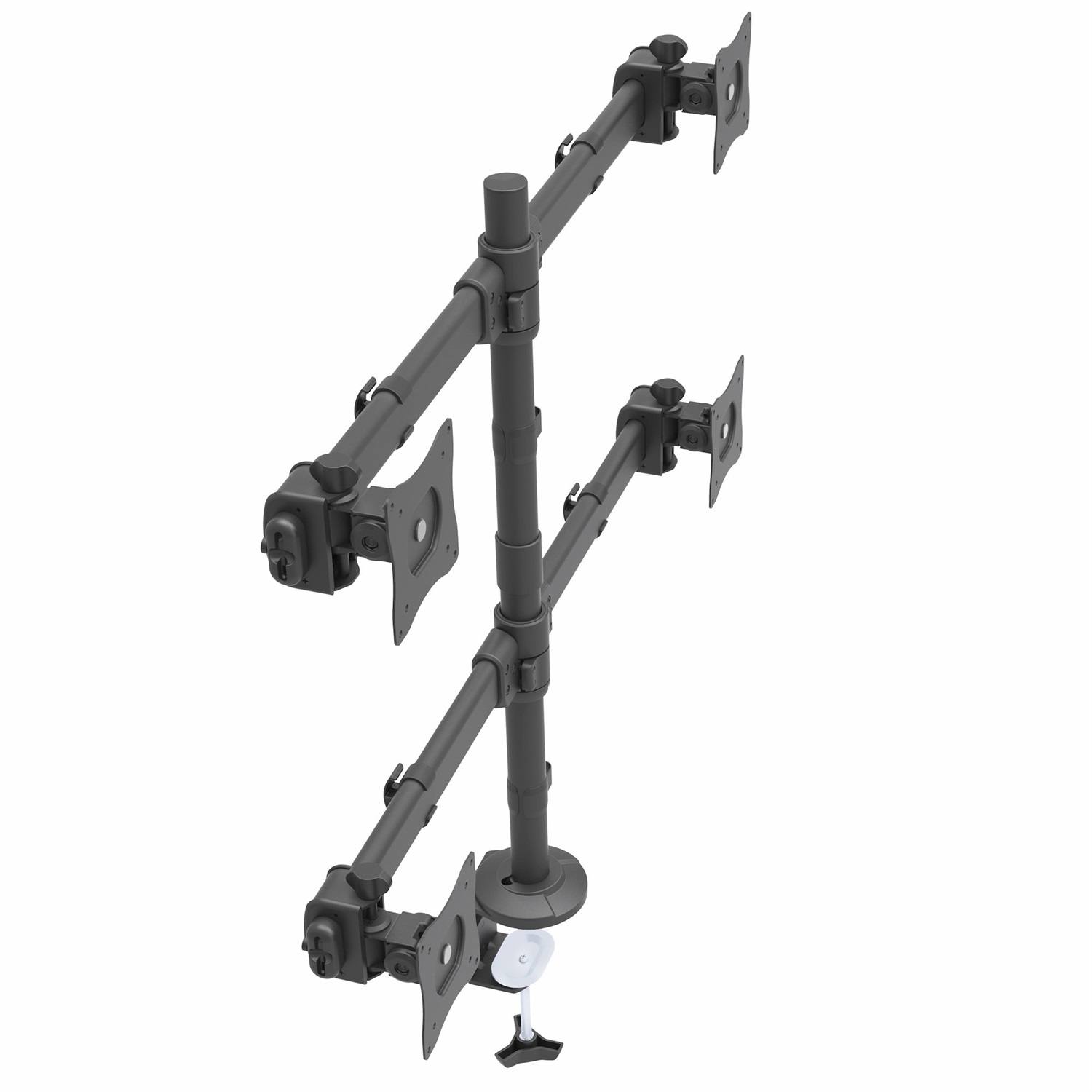 StarTech.com Braccio Articolato da Scrivania per 4 Monitor - Supporto VESA fino a 27'' - Struttura in Acciaio Robusto - Kit di Montaggio Incluso - Braccio Regolabile