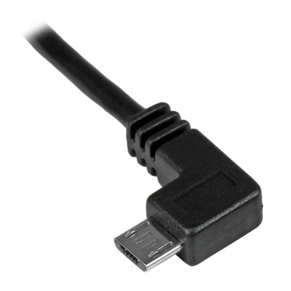 StarTech.com Cavo Micro-USB da Ricarica e Sincronizzazione Angolare Sinistro 0,5m - Nero, USB 2.0, Potenza fino a 2,4A