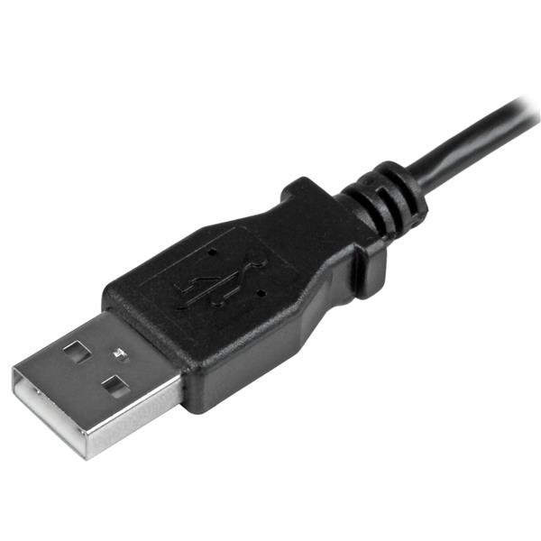 StarTech.com Cavo Micro-USB da Ricarica e Sincronizzazione Angolare Sinistro 0,5m - Nero, USB 2.0, Potenza fino a 2,4A