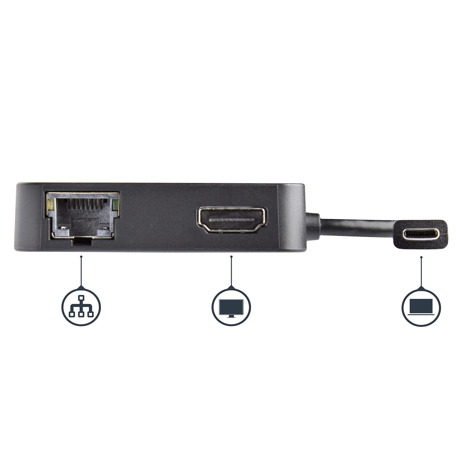 StarTech.com Adattatore Multiporta USB-C per Portatili - 4K HDMI, USB Tipo C, USB-A, Cablato, USB 3.2 Gen 1, Gigabit Ethernet