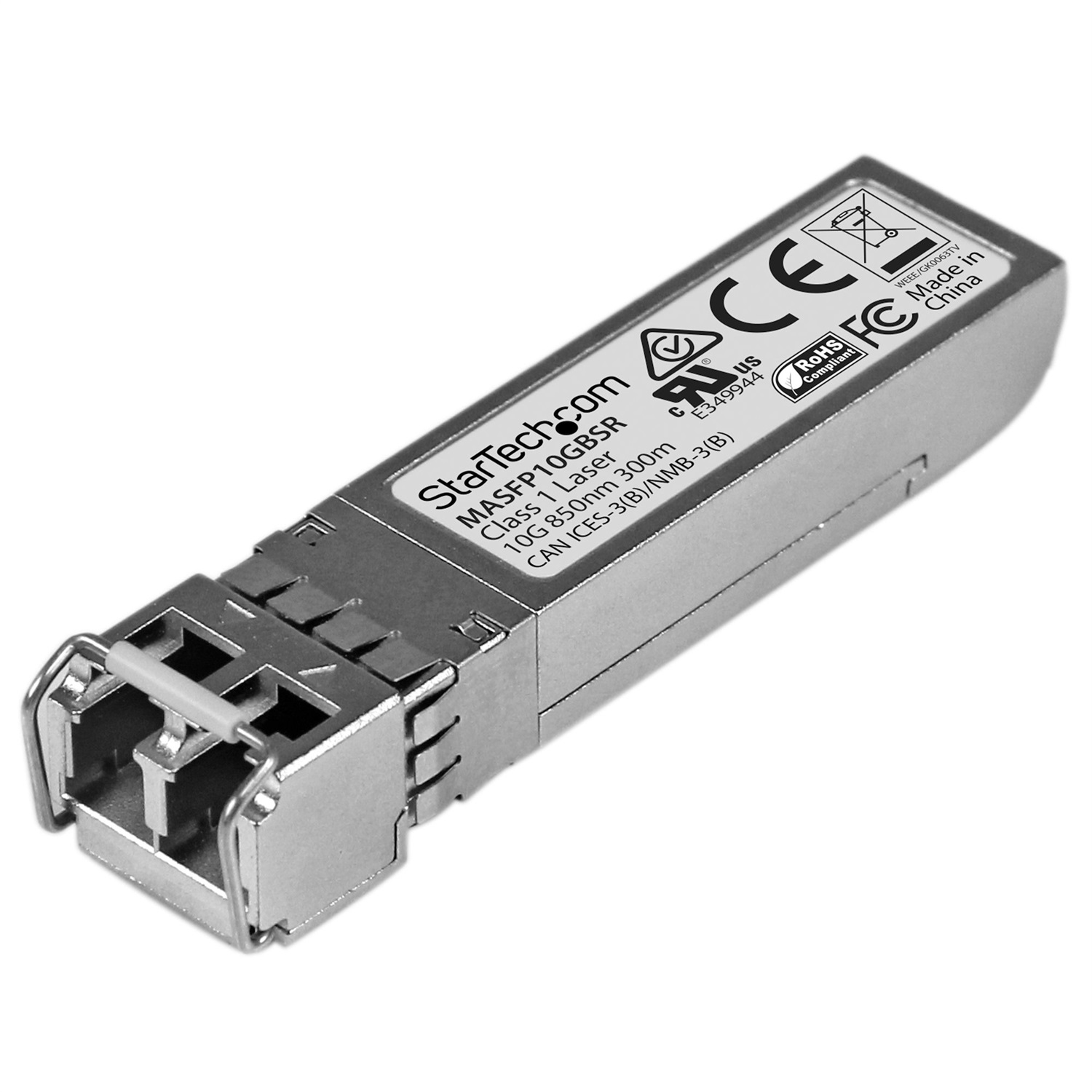 StarTech.com Modulo Ricetrasmettitore SFP 10 Gigabit Compatibile Cisco Meraki MA-SFP-10GB-SR - Fibra Ottica MM LC, 300 m, 10000 Mbit/s, DDM