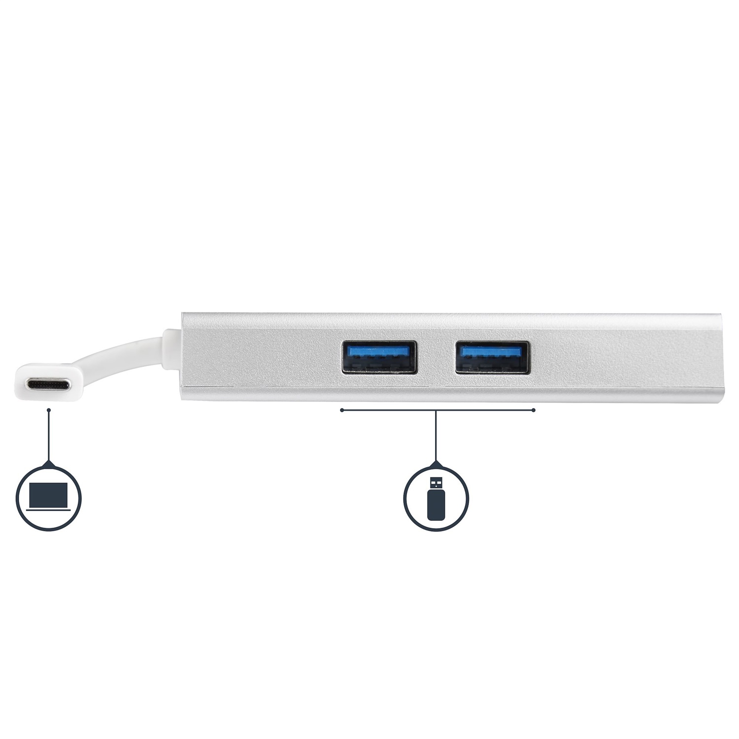 StarTech.com Adattatore USB-C Multiporta - Docking Station da viaggio con HDMI 4K, Alimentazione Pass-Through 60W, GbE e Hub USB-A 3.0 - Bianco