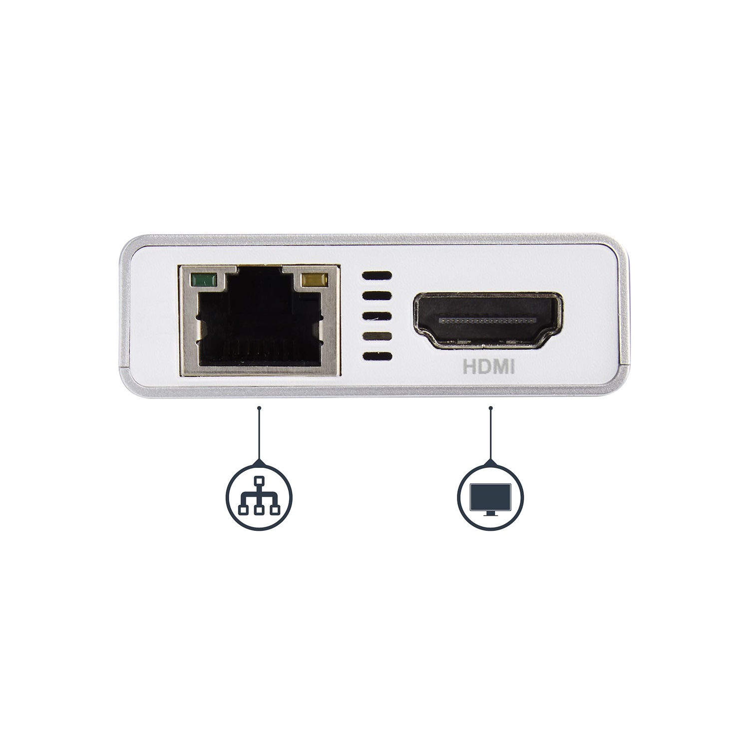 StarTech.com Adattatore USB-C Multiporta - Docking Station da viaggio con HDMI 4K, Alimentazione Pass-Through 60W, GbE e Hub USB-A 3.0 - Bianco