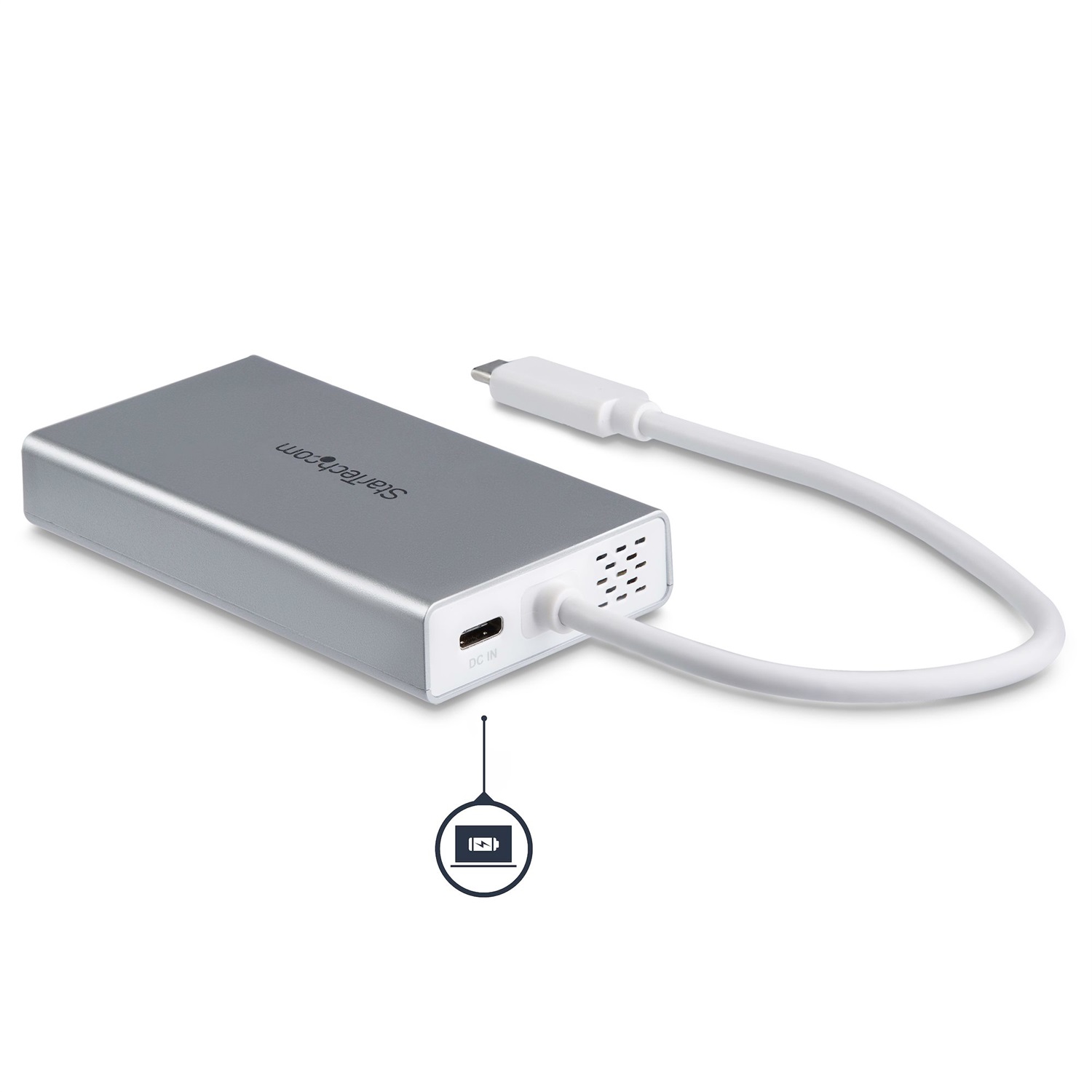 StarTech.com Adattatore USB-C Multiporta - Docking Station da viaggio con HDMI 4K, Alimentazione Pass-Through 60W, GbE e Hub USB-A 3.0 - Bianco