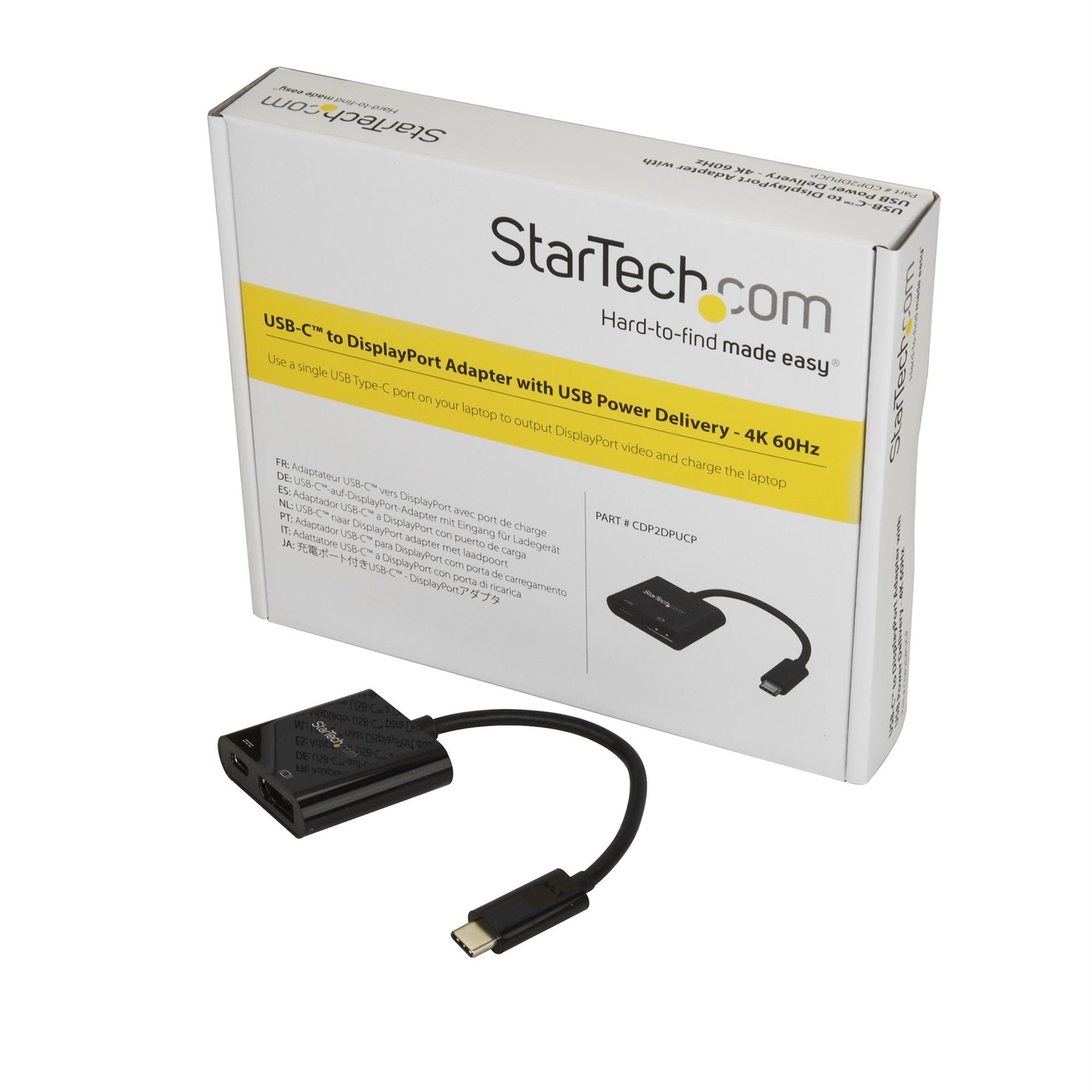 StarTech.com Adattatore USB-C a DisplayPort con Power Delivery - 4K 60Hz, Uscita DisplayPort 1.2, Risoluzione 3840 x 2160 Pixel, Pass-Through PD a 60W, Compatibile con Thunderbolt 3