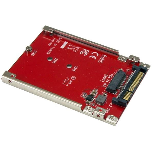 StarTech.com Adattatore Host per Drive M.2 a U.2 (SFF-8639) PCIe NVMe SSD - Rosso, U.2, M.2, Certificato CE, FCC, TAA, REACH
