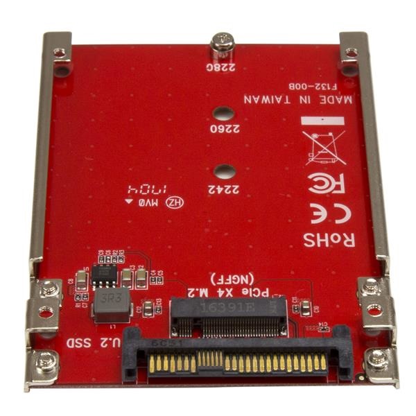 StarTech.com Adattatore Host per Drive M.2 a U.2 (SFF-8639) PCIe NVMe SSD - Rosso, U.2, M.2, Certificato CE, FCC, TAA, REACH