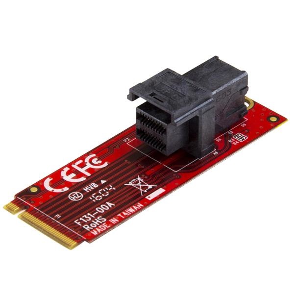 StarTech.com Scheda Adattatore PCI Express 3.0 U.2 a M.2 per SSD NVMe U.2 da 2,5 - Potenziamento Prestazioni, Rosso, Certificato CE e FCC
