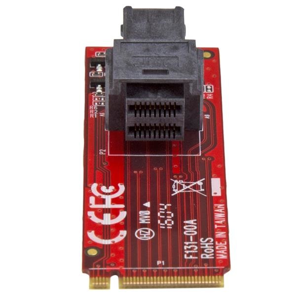 StarTech.com Scheda Adattatore PCI Express 3.0 U.2 a M.2 per SSD NVMe U.2 da 2,5 - Potenziamento Prestazioni, Rosso, Certificato CE e FCC
