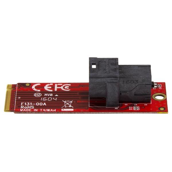 StarTech.com Scheda Adattatore PCI Express 3.0 U.2 a M.2 per SSD NVMe U.2 da 2,5 - Potenziamento Prestazioni, Rosso, Certificato CE e FCC