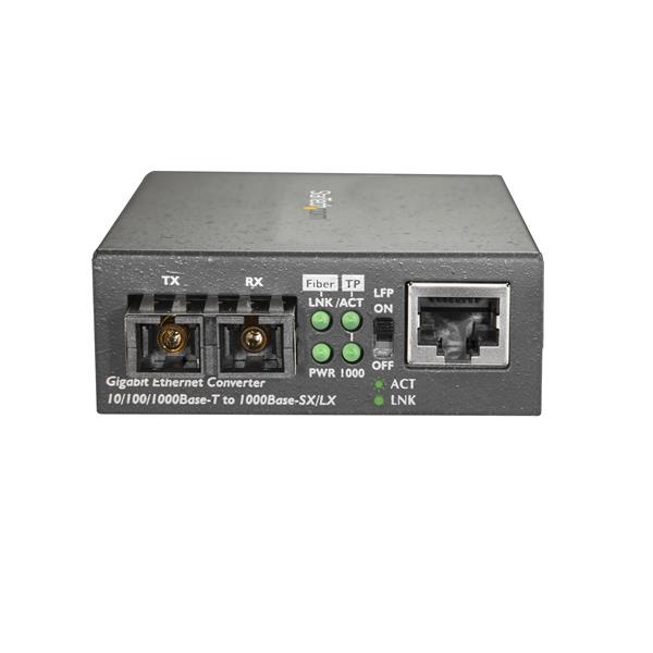 StarTech.com Convertitore Multimediale Gigabit Ethernet Gbe a Fibra SC - 1000Base-LX - Monomodale - 10Km, 1000 Mbit/s, 1310 nm, RJ-45, IEEE 802.1Q, IEEE 802.3