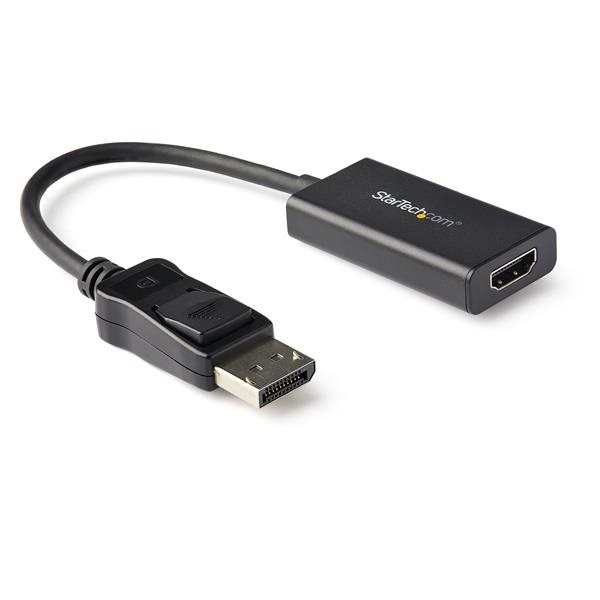 StarTech.com Adattatore DisplayPort a HDMI 4K 60Hz - Convertitore video attivo DP 1.4 a HDMI 2.0 - Dongle/Cavo adattatore per Monitor/TV/Display HDMI - Lunghezza 0,122 m, Connettore DP a scatto, Supporto HDR