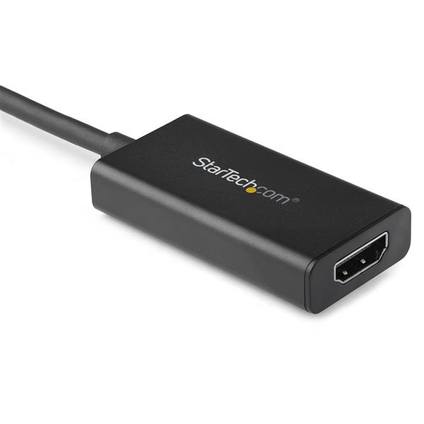 StarTech.com Adattatore DisplayPort a HDMI 4K 60Hz - Convertitore video attivo DP 1.4 a HDMI 2.0 - Dongle/Cavo adattatore per Monitor/TV/Display HDMI - Lunghezza 0,122 m, Connettore DP a scatto, Supporto HDR