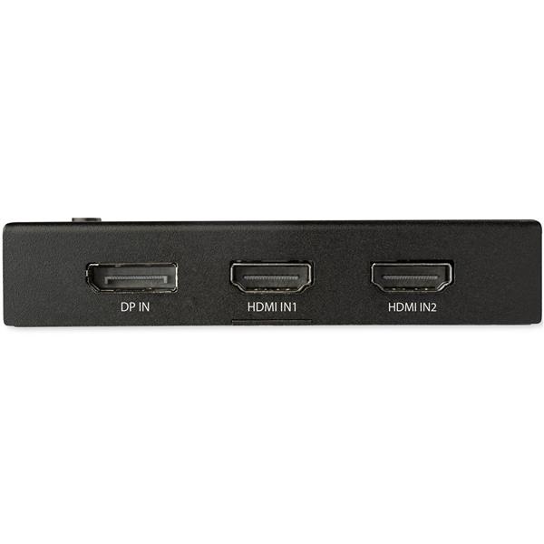 StarTech.com Switch Commutatore a 4 porte HDMI - 3x HDMI e 1x DisplayPort - 4K 60Hz - Modello VS421HDDP - Switch Multiporta in Metallo Nero