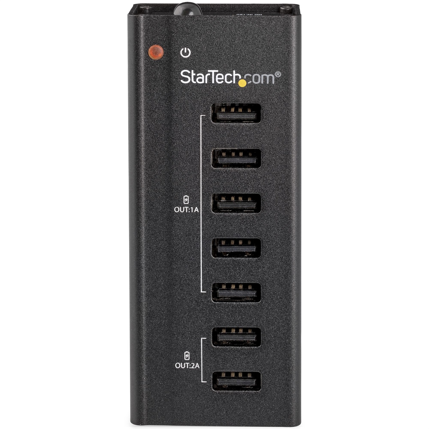 StarTech.com Stazione Ricarica a 7 porte USB - 5x Porte 1A, 2x Porte 2A, Hub per Dispositivi Multipli (ST7C51224EU), Nero