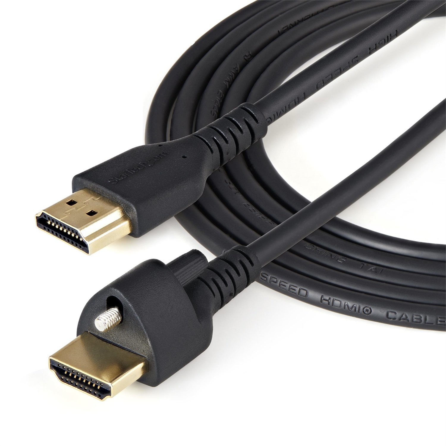 StarTech.com Cavo HDMI 2.0 da 2 m con Vite di Bloccaggio - 4K60Hz HDR, HDMI tipo A, Ethernet ad Alta Velocità, Nero