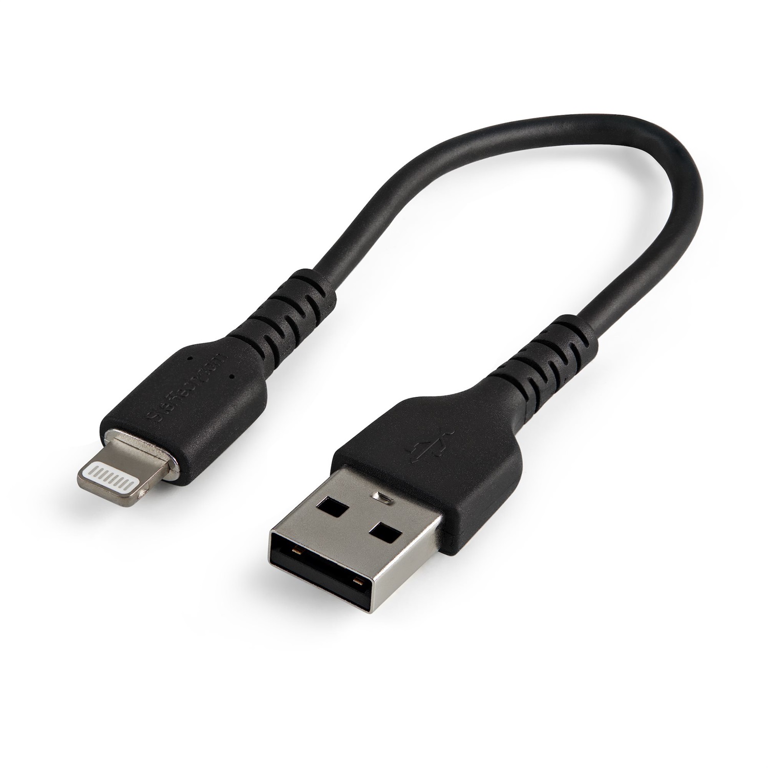 StarTech.com Cavo USB-A a Lightning 15cm Nero - Cavo di Alimentazione/Sincronizzazione Robusto in Fibra Aramidica Certificato Apple MFi per iPad/iPhone 12