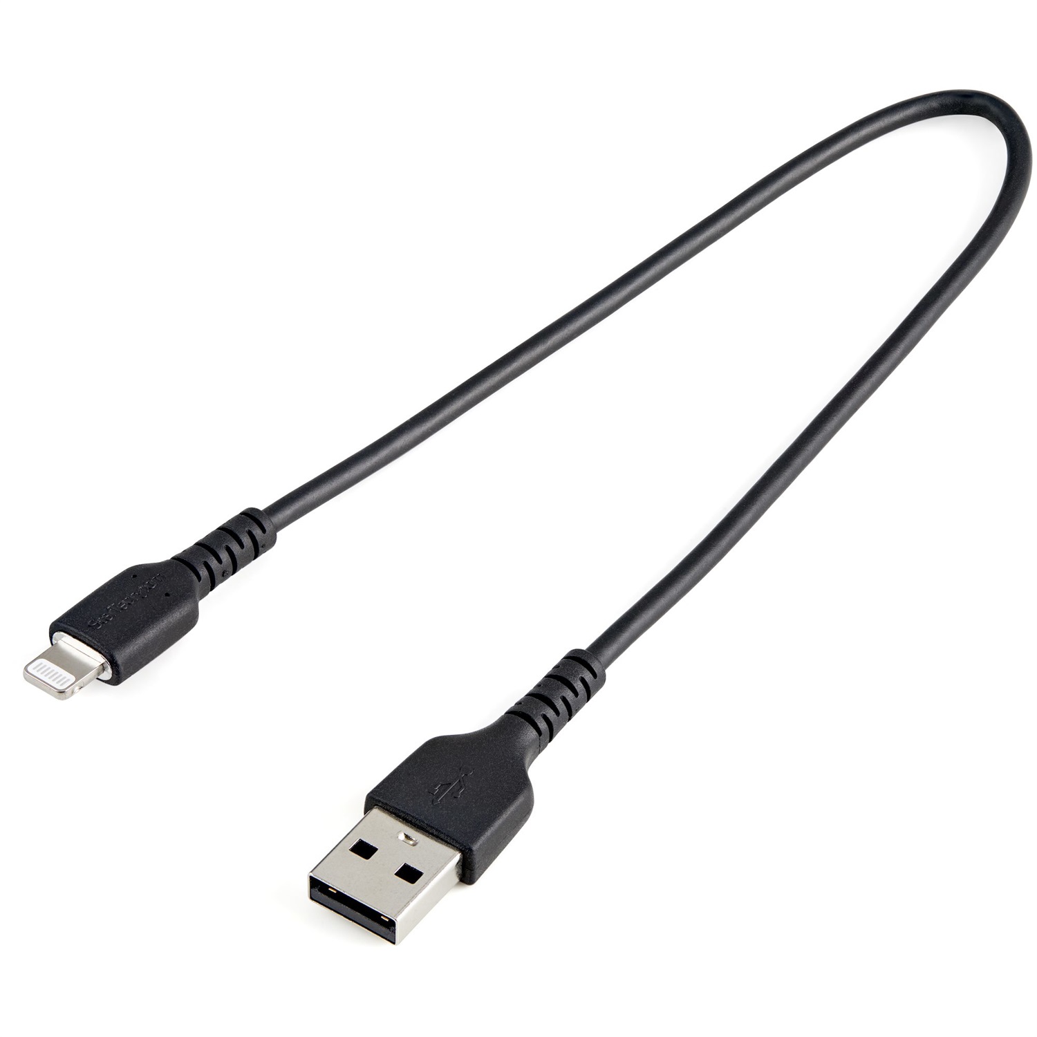 StarTech.com Cavo da USB-A a Lightning 30cm Nero - Cavo di alimentazione/sincronizzazione in fibra aramidica, Certificato Apple MFi per iPad/iPhone 12