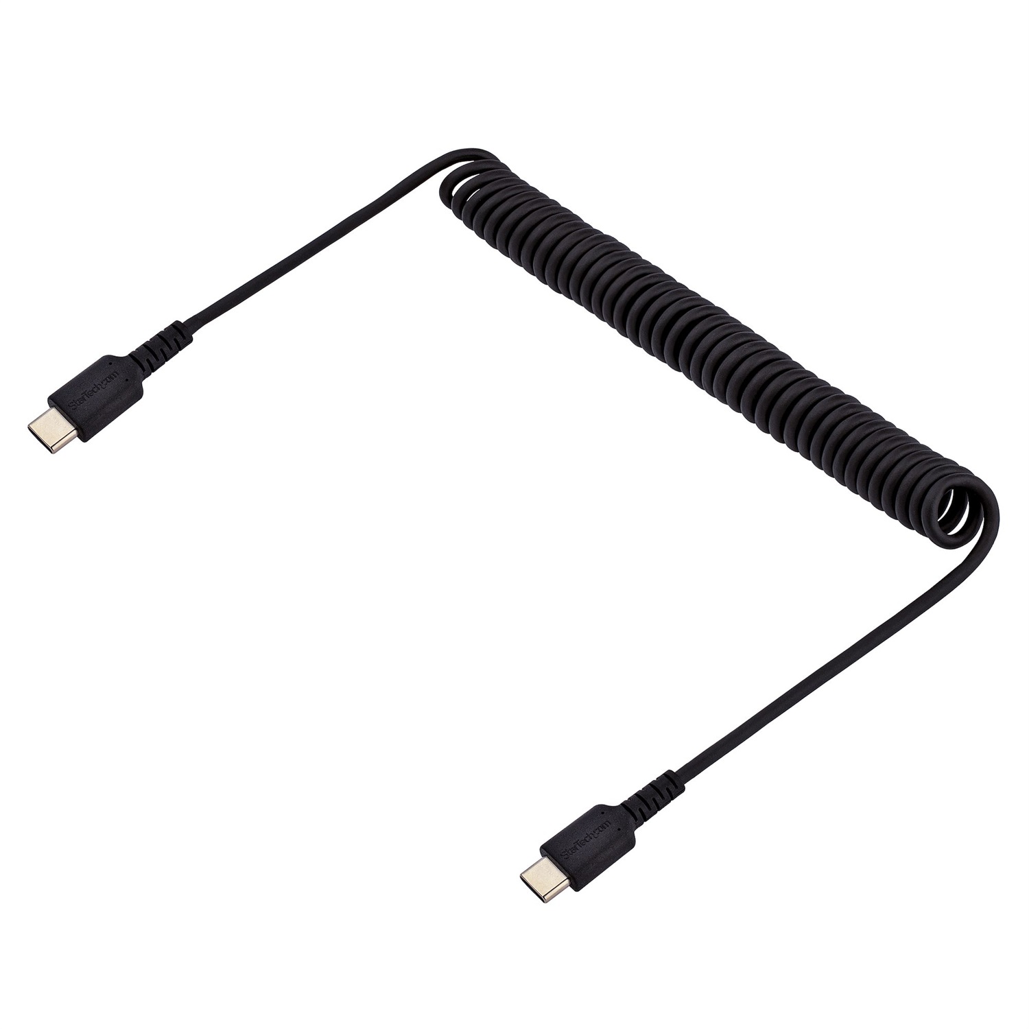 StarTech.com Cavo USB C Ricarica Veloce 1m - Spiralato, Fibra Aramidica, Maschio-Maschio, Nero