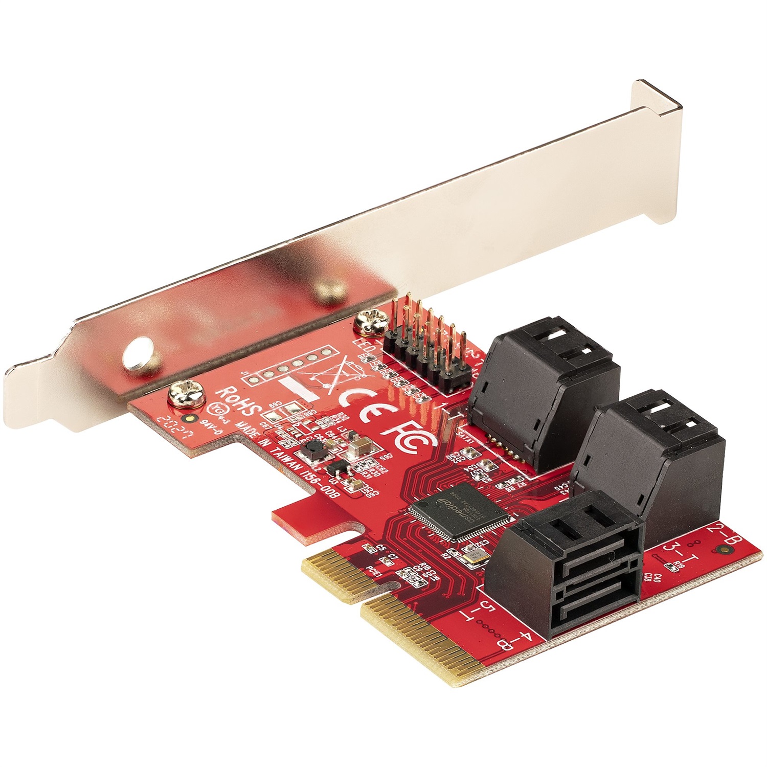 StarTech.com Scheda PCI Express 3.0 a SATA - Scheda di Espansione PCIe a 6 Porte - 6 Gbps - Profilo Basso - Connettori SATA Sovrapposti - ASM1166 Non-Raid