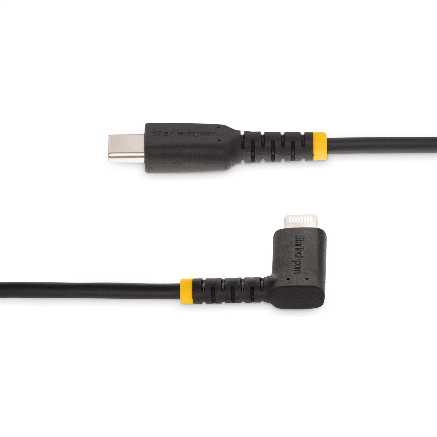StarTech.com Cavo USB-C a Lightning da 1 m - Cavo di ricarica/sincronizzazione in fibra aramidica resistente con angolo a 90 gradi - Certificato Apple MFi - Cavo robusto per iPhone