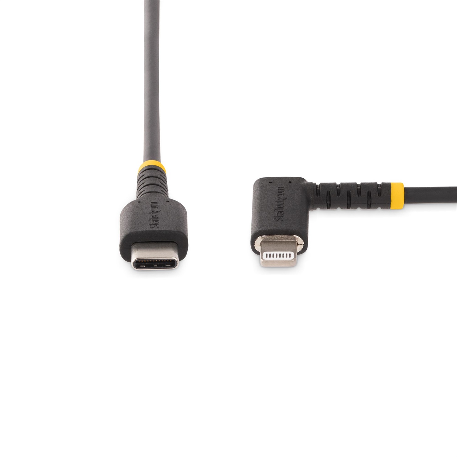 StarTech.com Cavo USB-C a Lightning da 1 m - Cavo di ricarica/sincronizzazione in fibra aramidica resistente con angolo a 90 gradi - Certificato Apple MFi - Cavo robusto per iPhone