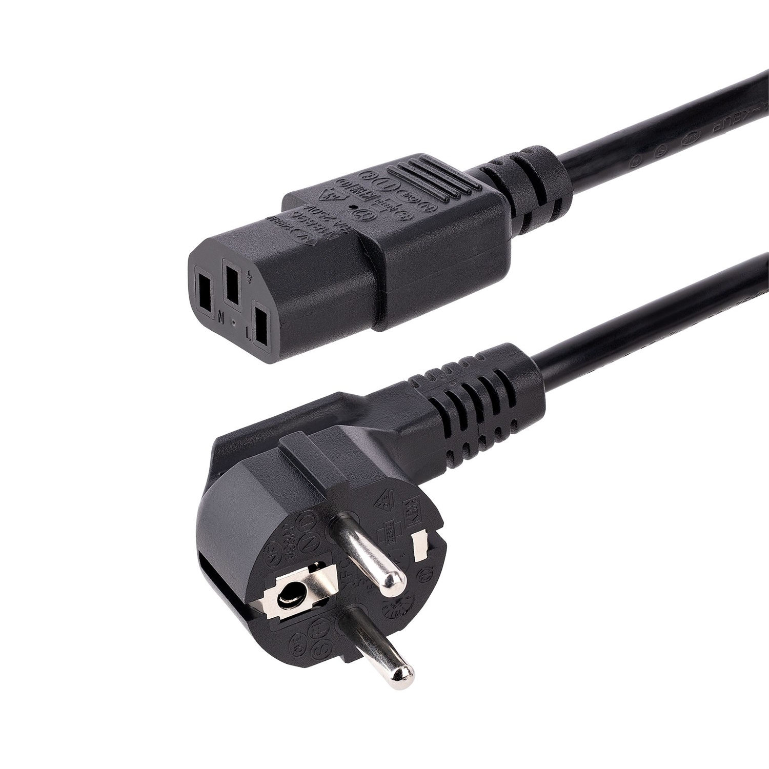 StarTech.com Cavo di alimentazione per PC da EU Schuko a C13 1 m, 250V 10A 18AWG, Cavo di ricambio per portatile/TV/monitor, Nero